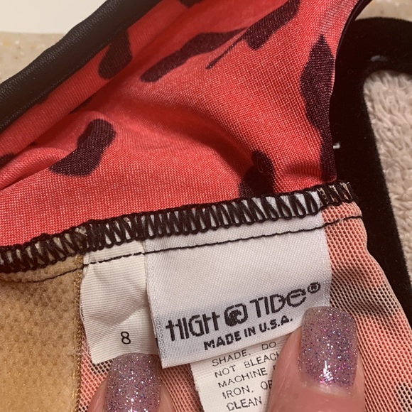 Bathing Suit - Size 8 Red/Black Animal Print- Looks Sharp - Picture 10 of 11